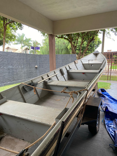 Barco Tupi Borda Alta Com Motor 25 Hp E Carreta
