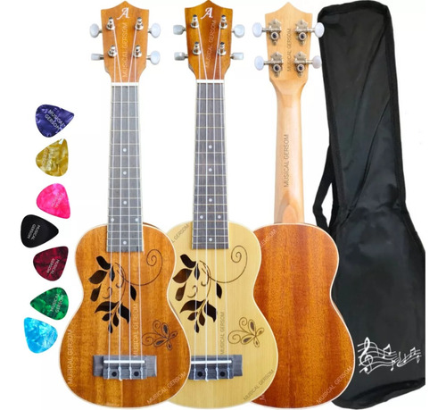 Ukulele Soprano Mahogany Design Andaluz Uks03 Mm D