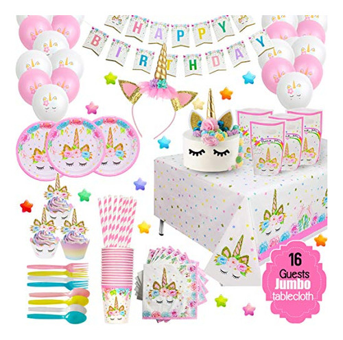 Ultimate Unicorn Party Supplies Y Placas Para La Niña C3y7j