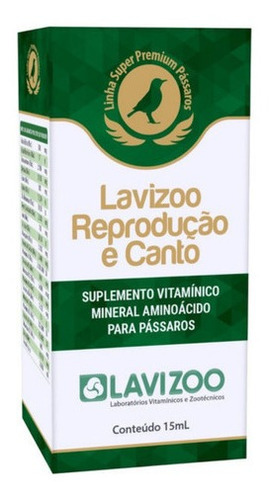 Suplemento Para Passaros Lavizoo Reprodução E Canto 15ml