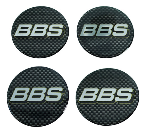 Emblema Adesivos Centro Roda Bbs 75mm Cromado Resinado Fgc