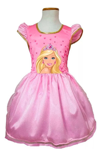 Vestido Cumple Fiesta Para Nenas Barbie