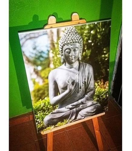 Cuadro Decorativo Canvas 65x50 Cm - Buda Sobre Césped
