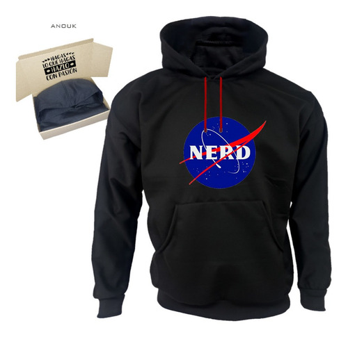 Imagen 1 de 10 de Buzo/hodie Personalizado Nerd Nasa Estampado Unisex Y Niños