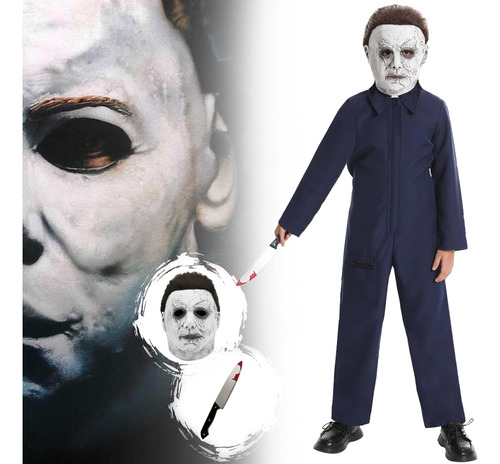 Disfraz De Michael Myers Para Niño Talla 10-12 Años-azul