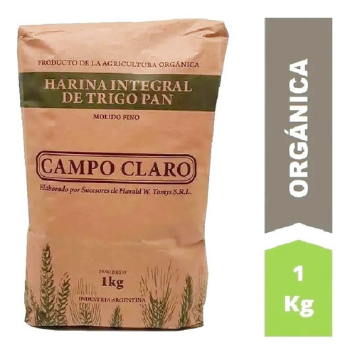 Harina De Trigo Integral Organica (campo Claro) X 1kg 