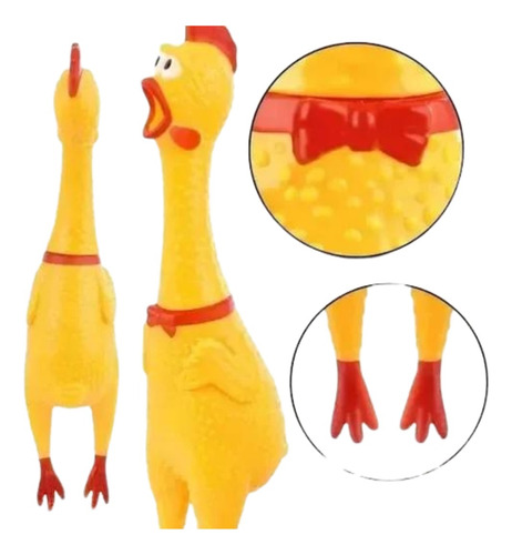 Gallina Chillona Pollo Juguete 16 Cm Chifle Para Mascotas