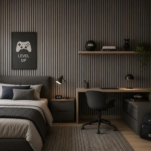 Papel De Parede Adesivo Ripado Madeira Cinza Sala Quarto 3d
