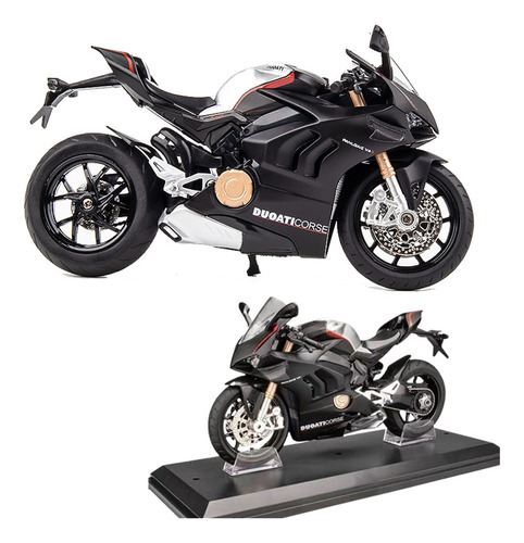 Ducati V4s Miniature Metal Moto Con Base 1/12