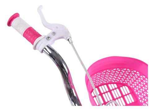 Bicicleta Entrenadora Para Niños Aeiou Qk-20 Canastilla R12 Color Rosa Tamaño Del Cuadro 12