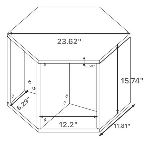 Minheola Mesa Auxiliar Hexagonal Pequeña De 23.62 Pulgadas
