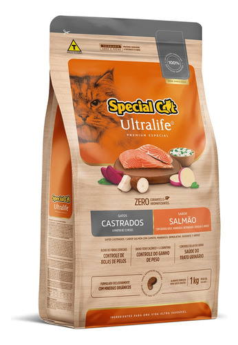 Special Cat Adulto Gatos Castrados Salmão 1 Kg