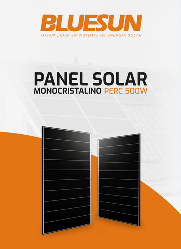 Imagen 1 de 12 de Panel Solar Monocristalino 500w Bsm500pm5-72sb Bluesun
