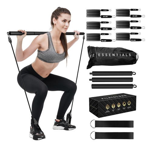 Kit De Barra De Pilates Con Bandas De Resistencia Para Mujer