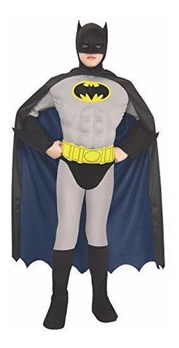 Disfraz De Batman Para Niño Super Héroes Dc De Rubie's Con Músculos, Tamaño Grande