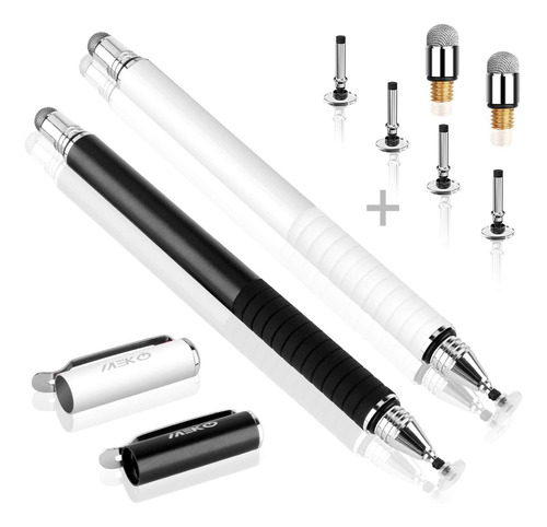 Pen Stylus Meko Universal/precisión 2en1/2pcs/black+white