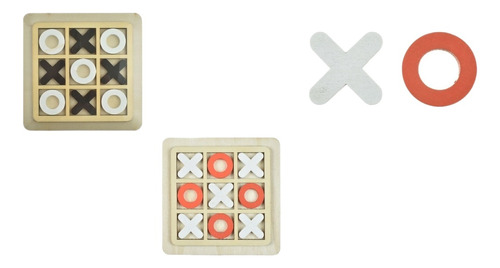 Juego De Mesa Gato Tic Tac Toe De Madera Portatil