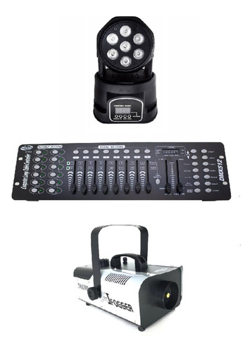 Kit 2 Mini Wash 7x12w M710 + Dmx 512 + M. De Fumaça 1200w