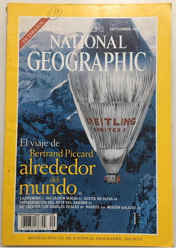 Revista National Geographic Sept 1999 Bertrand Piccard Globo