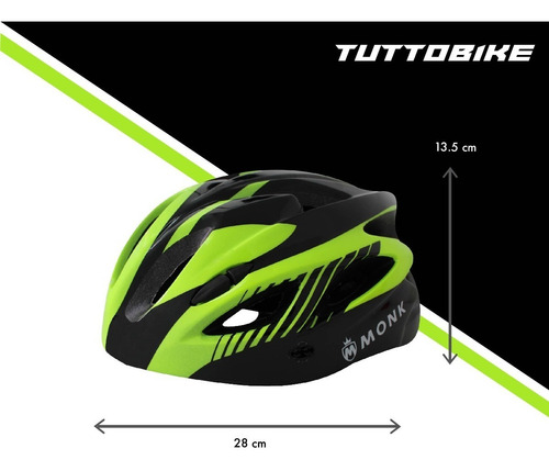 Casco Bicicleta Ruta Y Montaña Luz Led Y Visor Ciclismo Monk