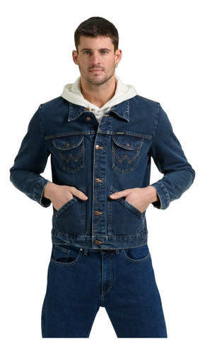 Campera Jean Hombre Wrangler Wester Wash Blue Premium