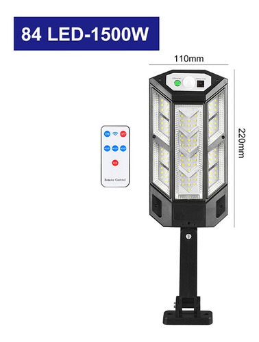 1500w Solar Luminaria Pública Poste Rua Sensor Led