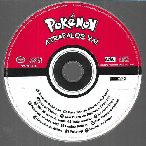 Compilado Artistas Album Pokemon Atrapalos Ya Cd Sin Porta 