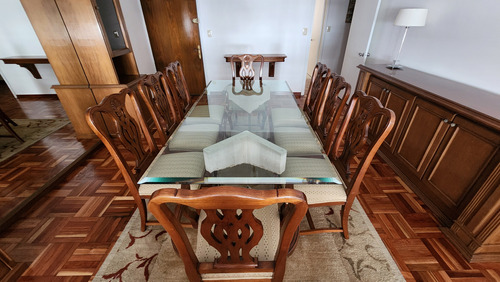 Juego Comedor, Mesa Tapa De Cristal Con Patas Diseño