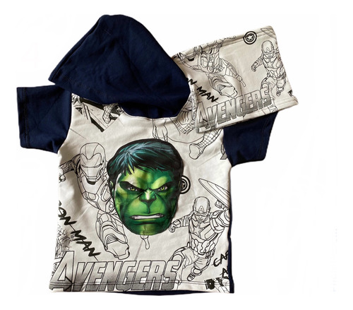 Buzo Buso Saco Niños Súper Héroes Luces En Ojos Hulk  T 4