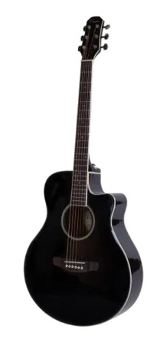 Imagen 1 de 1 de Guitarra acústica Parquer Custom GAC109MC para diestros negra laqueado
