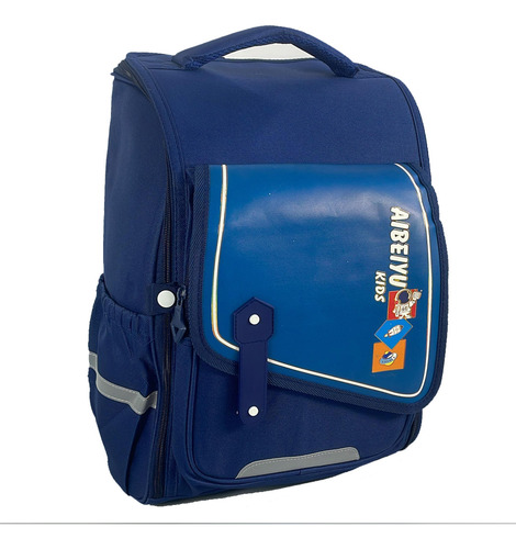 Mochila Infantil Grande Para Passeio-escola Azul Desenho Do Tecido Liso