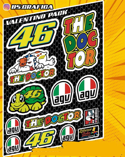 Pack Stickers Valentino Rossi