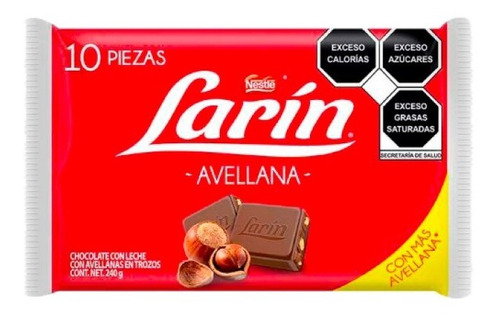 Chocolate Larín Avellana De Nestlé 10 Piezas