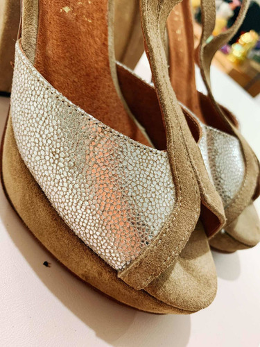 Zapato Punta Abierta Taco Alto