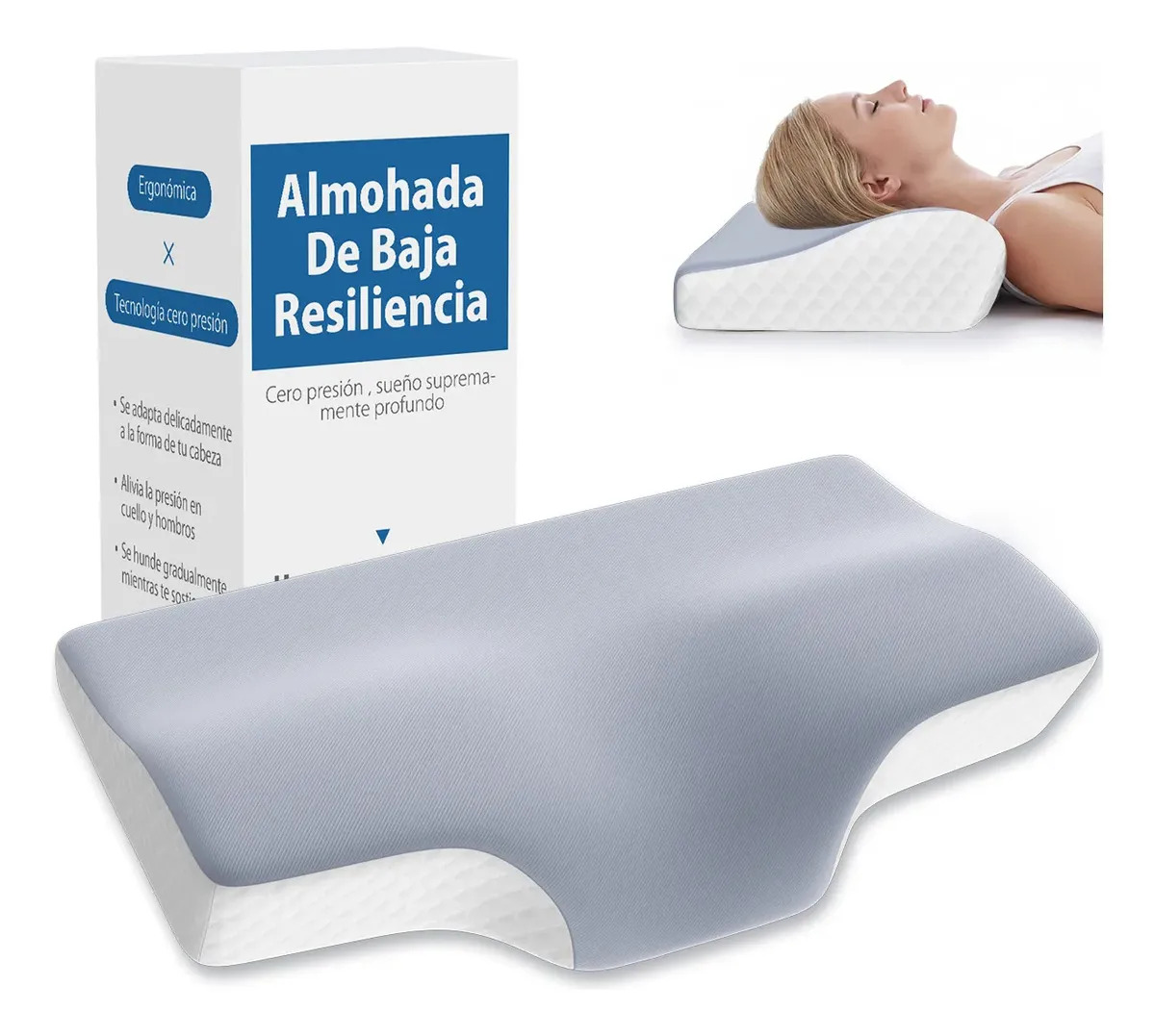 Almohadas Memory Foam Ortopédica Cervical Ergonómica Juopld Almohada Viscoelástica Espuma De Alta Densidad Tejido Fresco Y Transpirable Agradable Al Tacto Antiácaros E Hipoalergénica Funda Lavable