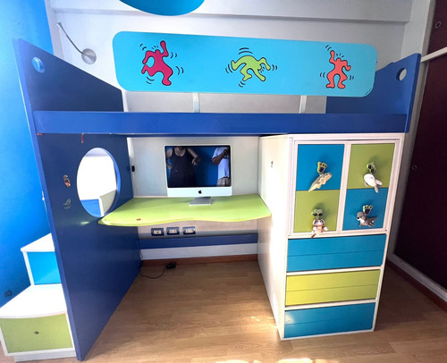 Cama 1 P Juvenil C/ Escritorio Cajonera Comoda Diseño Joven (Usado)