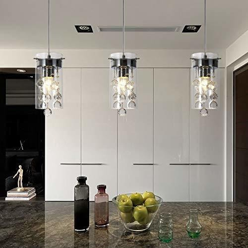 Loclgpm Lampara Colgante De Cristal Moderna, Paquete De 3 La