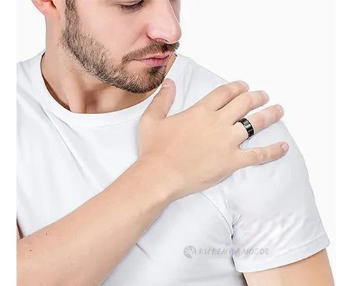 Imagen 9 de 9 de Anillo De Titanio Acero Inoxidable Minimalista Hombre 3pcs