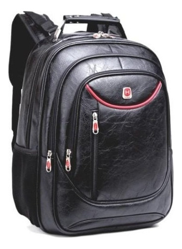 Mochila Masculino Couro Sintético Executiva Para Notebook D Cor Preto