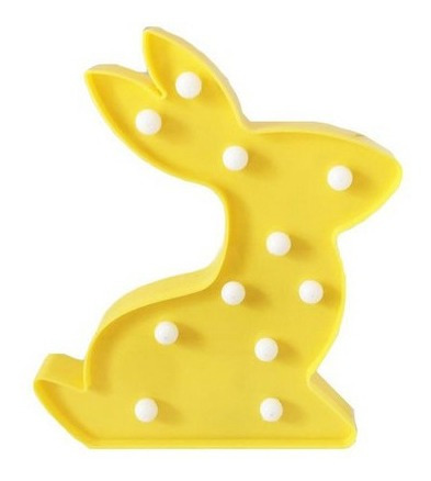 Imagem 2 de 2 de Coelho Coelhinho Decoração Festa Led Luminaria Amarelo