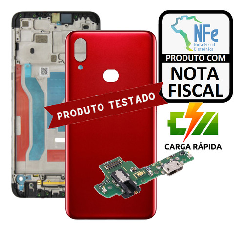 Kit Tampa + Aro Chassis + Placa Carga M16 Para Galaxy A10s