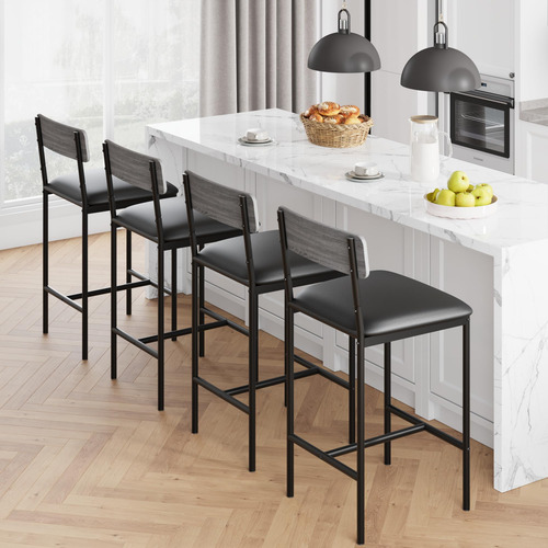 Idealhouse Juego De 4 Taburetes De Bar De Cocina Con