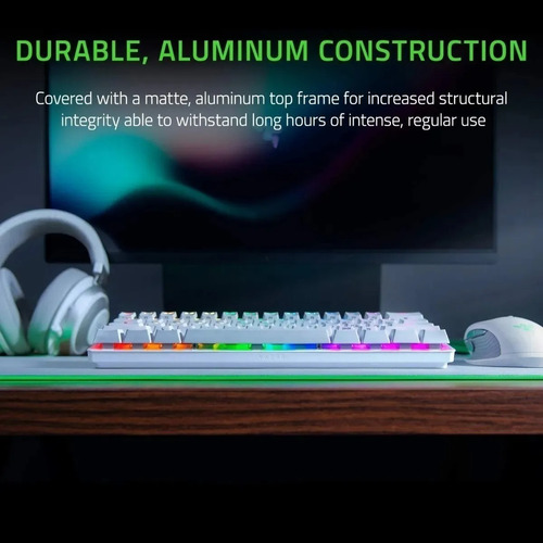 Imagen 6 de 6 de Teclado gamer Razer Huntsman Mini QWERTY Razer Red inglés US color mercury con luz RGB