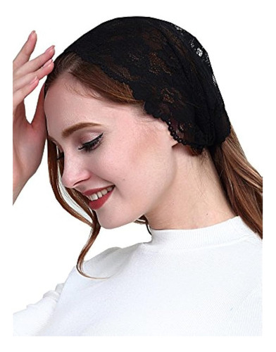Vintage Francés Encaje Diadema Suave Cubierta Headwrap Cabez
