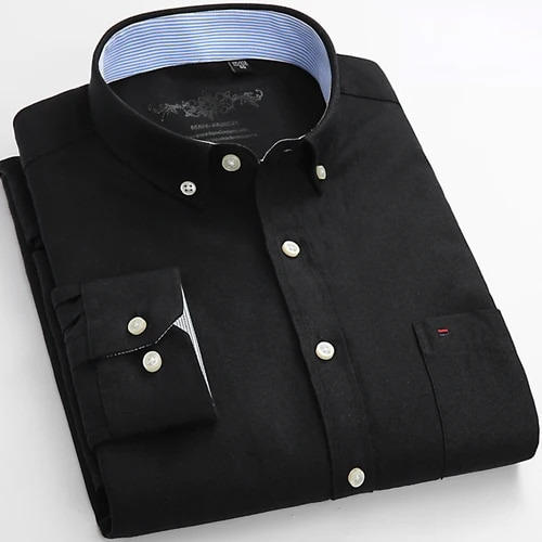 Camisa De Vestir Oxford Para Hombre, Camisas Francesas Con B