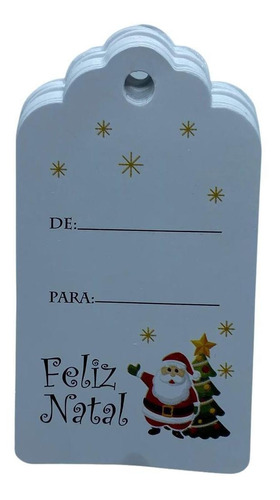 Tag Natal Noel De Para 100 Unidades Cordão De Sisal Incluso