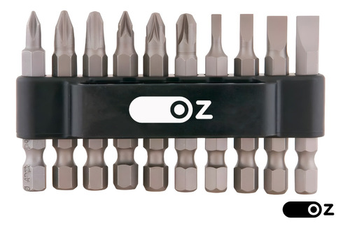 Kit 10 Peças De Bits E Ponteiras Encaixe Sextavado 1/4 Oz