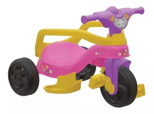 Triciclo Velotrol Motoca Infantil Empurrador Velocípede Bebê Cor Rosa