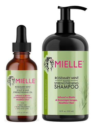 Set Mielle Organics Aceite Y Champú Cabello Menta Romero 