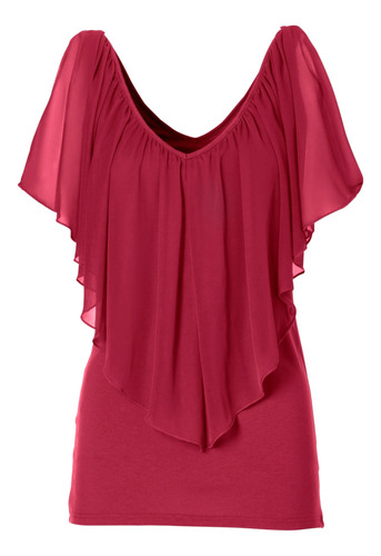 Chiffon Stitched Stretch Cloth All Match Casual Top